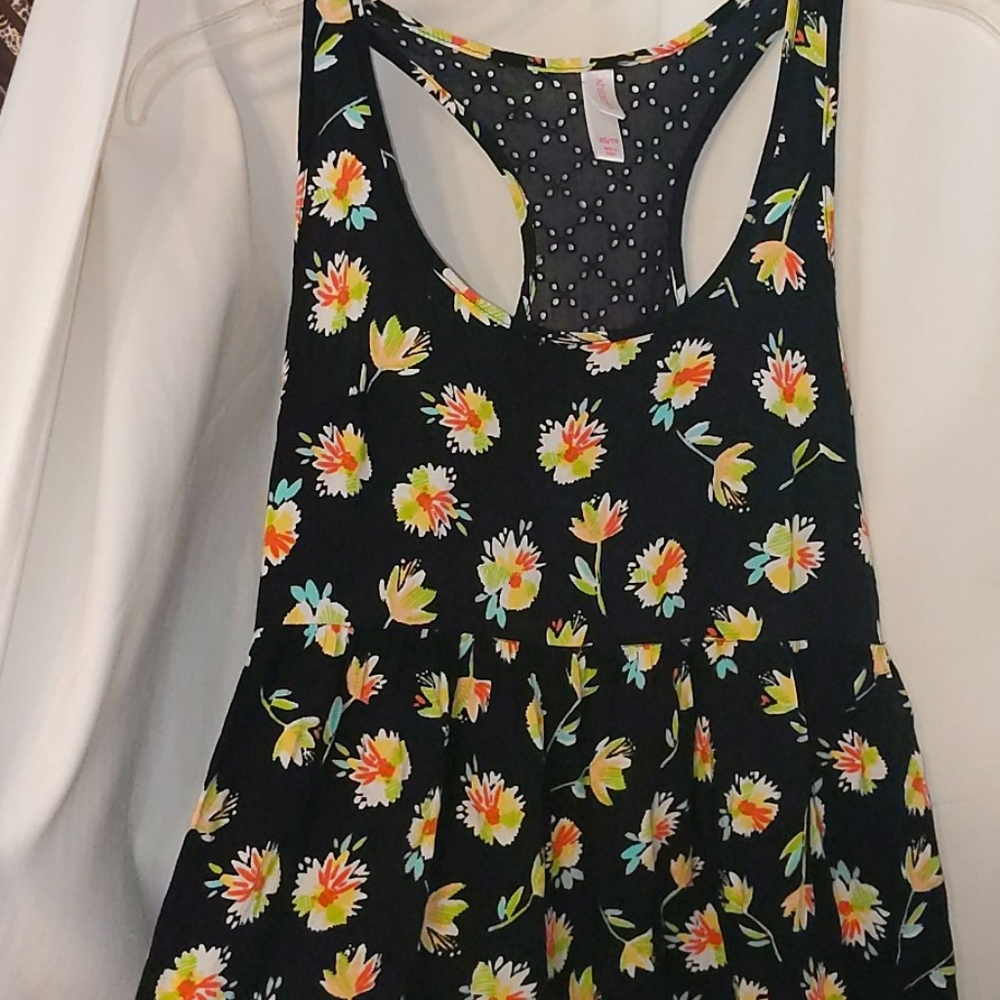 Shot black flower dress